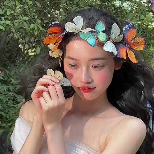 精灵仙子造型蝴蝶少女发夹卡头饰