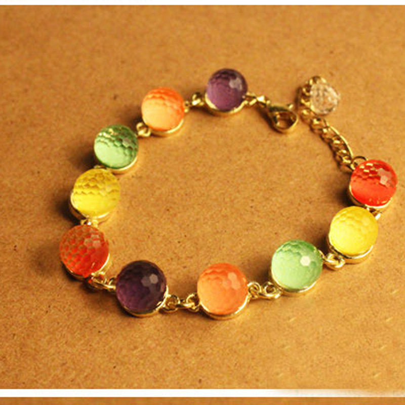 甜美春天气息七彩水晶手链少女心配饰百搭手腕饰品ins冷淡风手饰