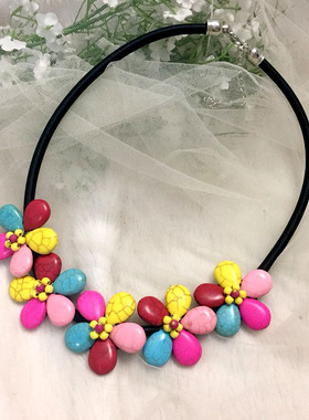 波西米亚风绿松石水晶时尚饰品