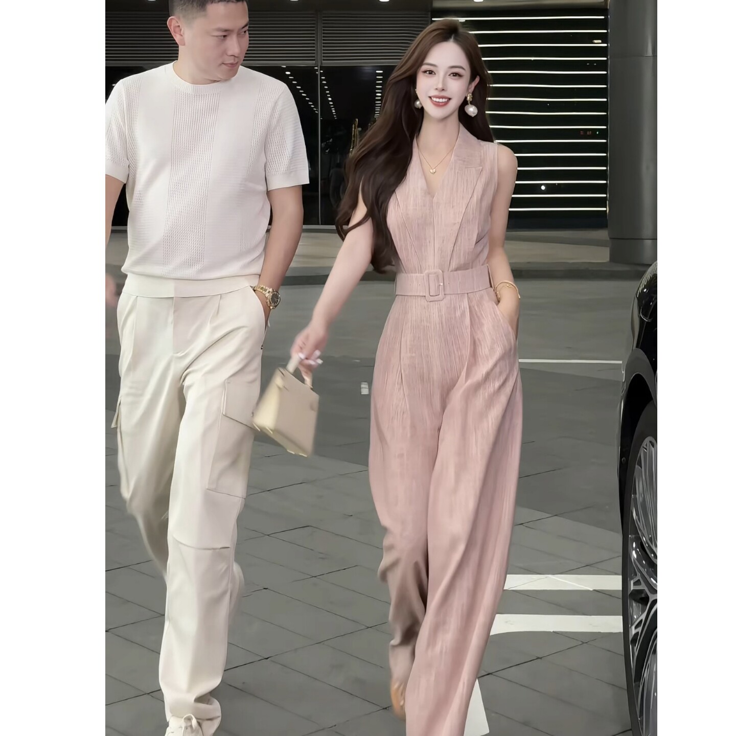 董小姐高端定制女装夏装新款高级修身显瘦高腰气质天丝亚麻连体裤