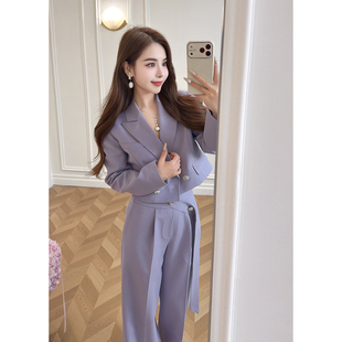 巨好看 阔腿裤 穿搭一整套 女气质西装 董小姐高端定制早春漂亮套装