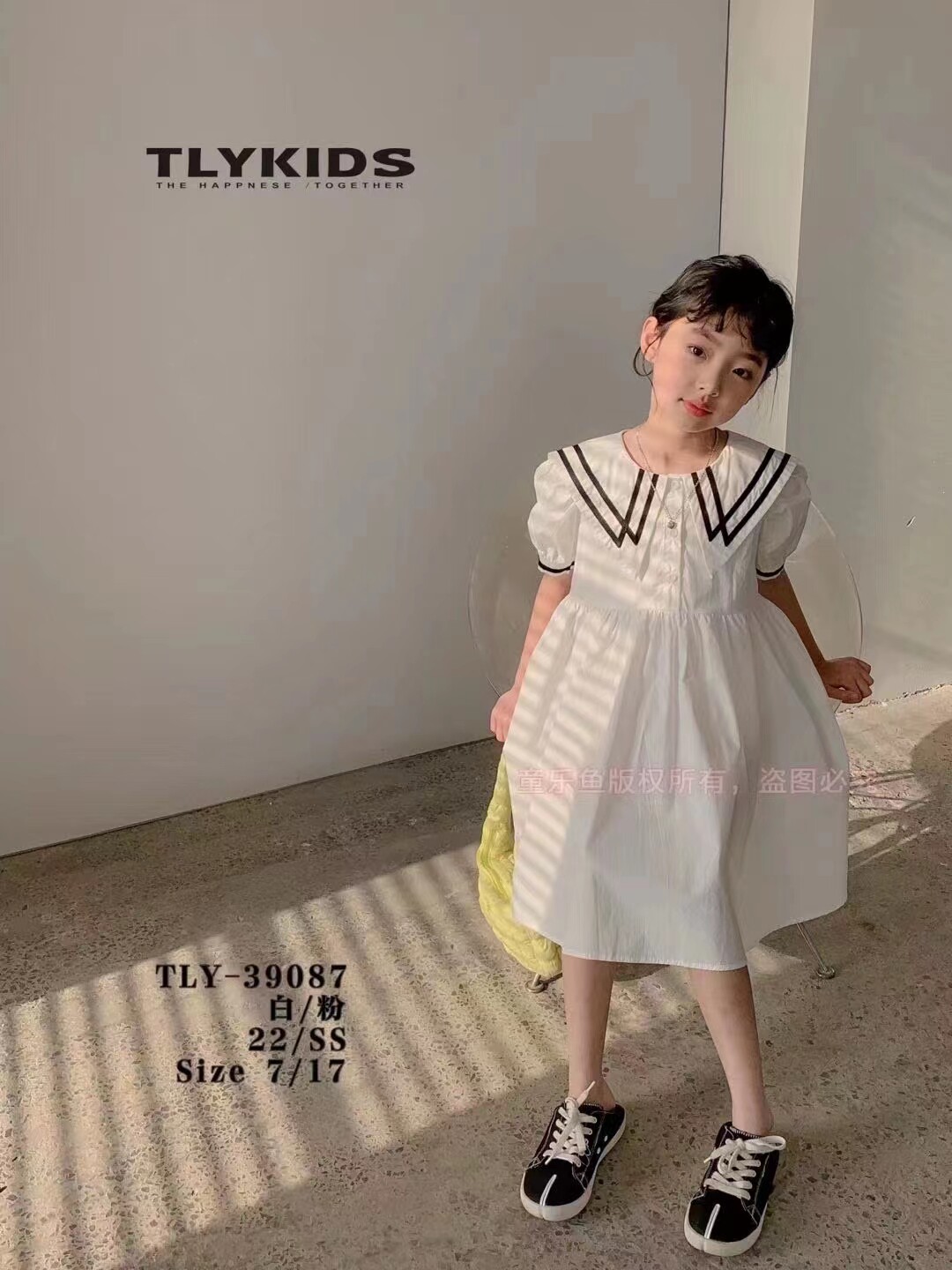 童乐鱼品牌童装女大童2023夏连衣裙