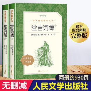 堂吉诃德(上+下)正版 人民文学出版社 杨绛译 塞万提斯著完整版唐吉诃德世界名著外国小说堂吉柯德现当代文学高中必读课外阅读书籍