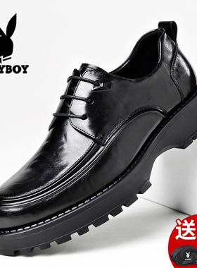 花花公子男士皮鞋真皮商务正装黑色公务员结婚新郎西装鞋2025新款