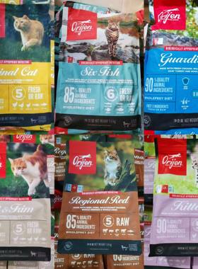 Orijen原始猎食渴望鸡肉全猫粮低卡室内成幼猫六种鱼猫粮破损瑕疵