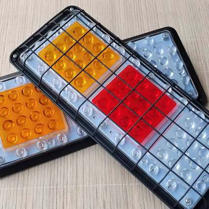 铁网140-2电子LED后尾灯超亮半挂货车农用刹车灯倒车灯12v24v七彩