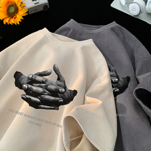 2025夏季新款麂皮绒短袖T恤 星座301D-1-JX1072-P28,男装T恤,星座301D-1