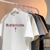 2025夏季新款麂皮绒宽松短袖T恤潮流星座301D-1-JX0240-P28，男装T恤，星座301D-1