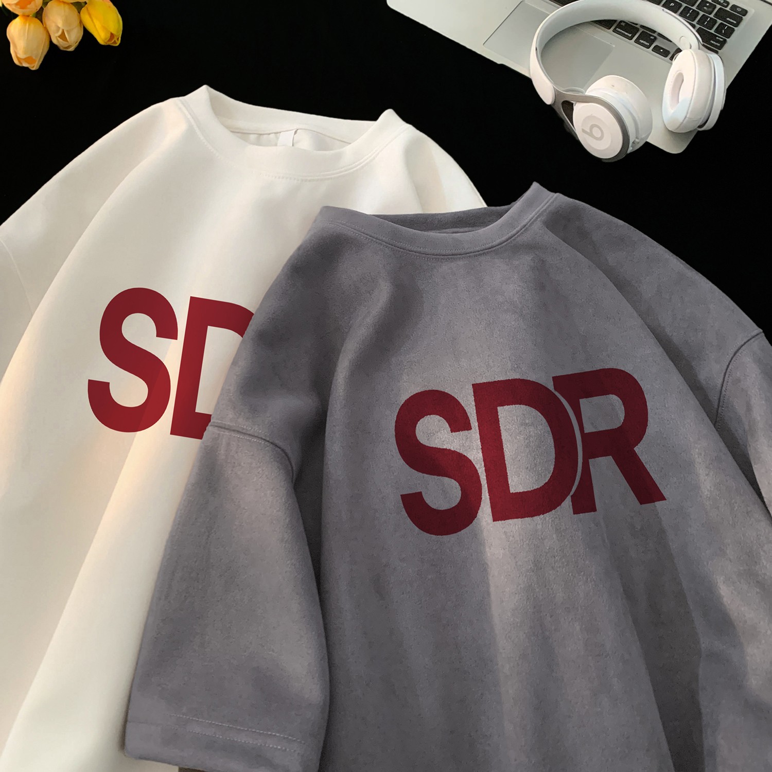 2025夏季新款麂皮绒短袖圆领T恤  星座301D-1-JX0840-P28图片
