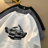 2025夏季新款麂皮绒短袖T恤星座301D-1-JX1072-P28，男装T恤，星座301D-1