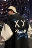 XZ301D-1-JK1008-P75新款2024恶魔印花宽松棒球夹克潮流，男装夹克，星座301D-1