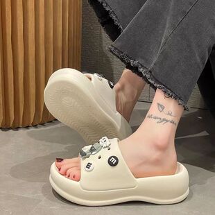 外穿居家增高时尚百搭ins网红休闲风厚底松糕拖鞋女新款潮凉拖鞋