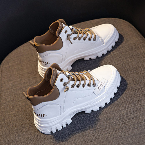 马丁靴女百搭短靴厚底高帮小白鞋