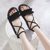 女2025新款 仙女风学生百搭平底鞋 ins潮厚底网红夏季 罗马凉鞋 女鞋