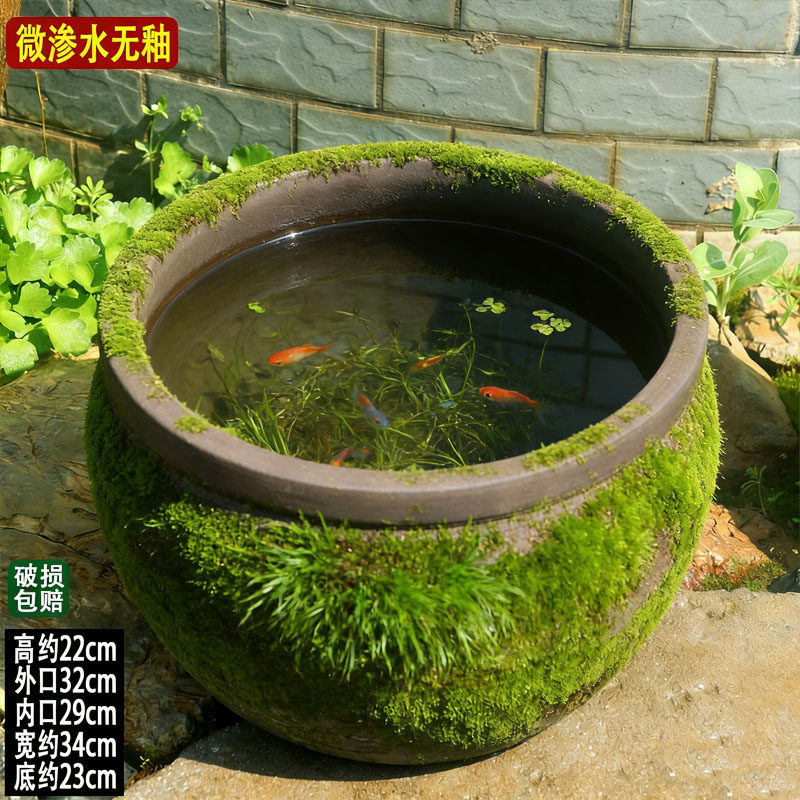 微景观无孔渗水陶土花盆强透气