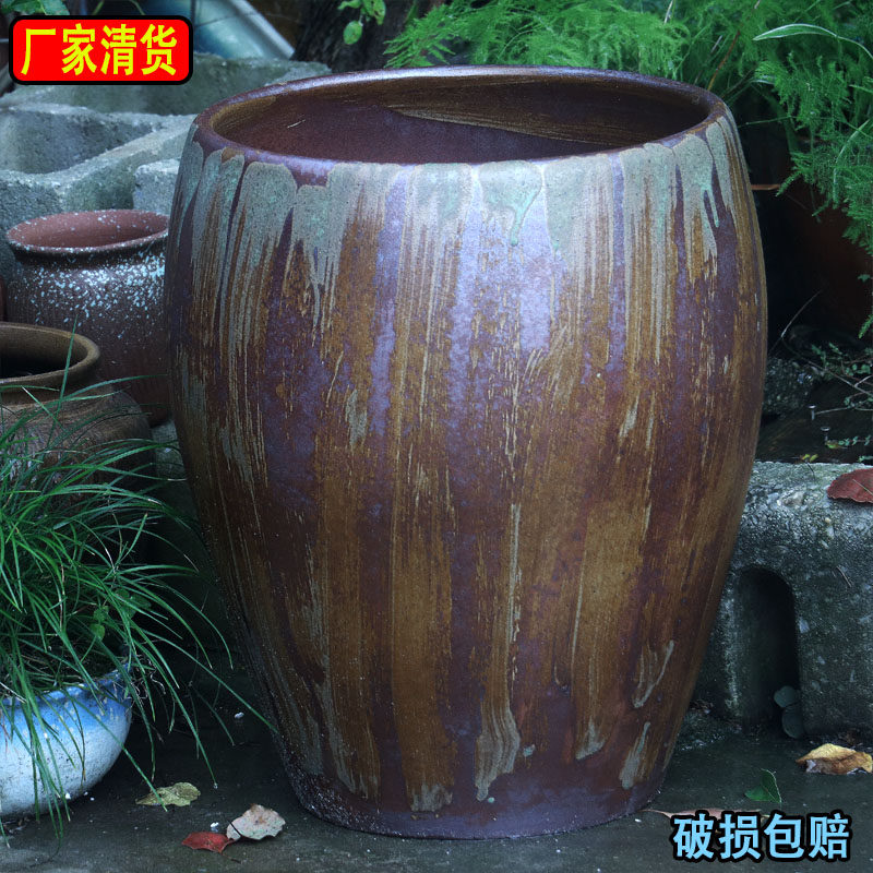 超大落地景观盆透气陶罐种树海岛栀子龙血树花盆特大园林摆件陶罐