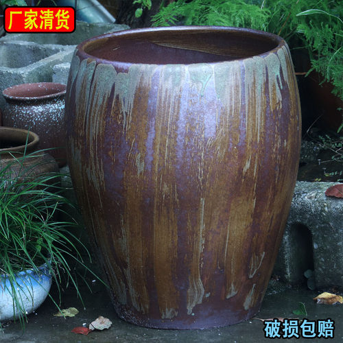 超大落地景观盆透气陶罐种树海岛栀子龙血树花盆特大园林摆件陶罐