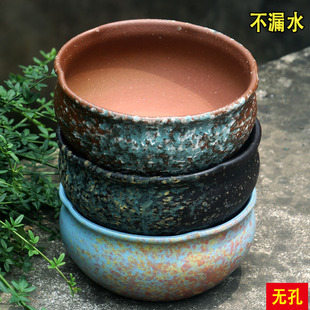 无孔水培绿萝花盆金钱草陶瓷盆水养碗莲水仙盆大号龟背竹风信子盆