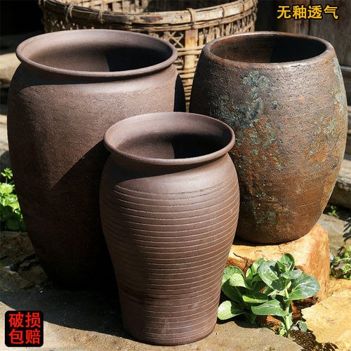 无釉透气粗陶老桩多肉盆