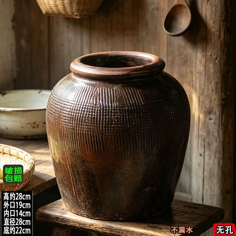 大口径腌菜坛腌肉缸老罐子咸菜坛咸鸭蛋罐子酒缸泡菜坛大号咸鱼缸