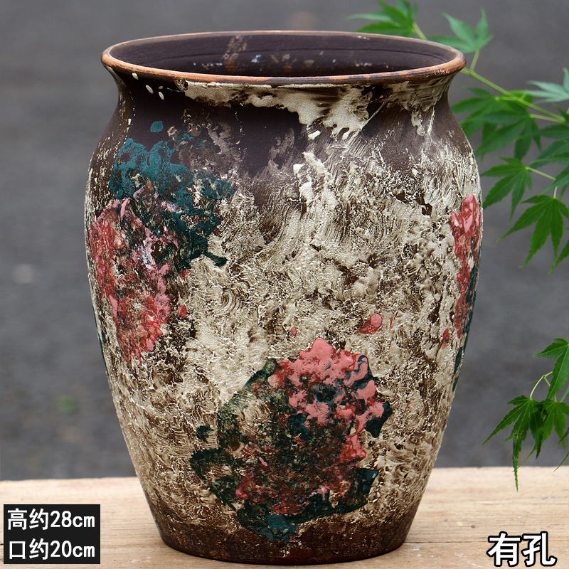 诧寂风大号陶盆粗陶罐家用绿植盆三角梅流泉枫花盆室内盆栽老桩盆
