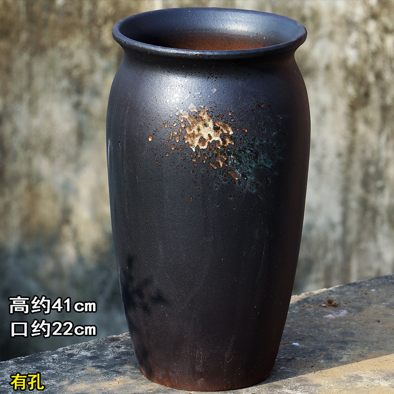 高筒九尾狐花盆粗陶透气老桩法师盆多肉盆绿吊兰花盆高款多肉盆土