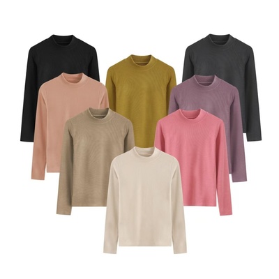 厚修身德绒羊毛半高领打底衫