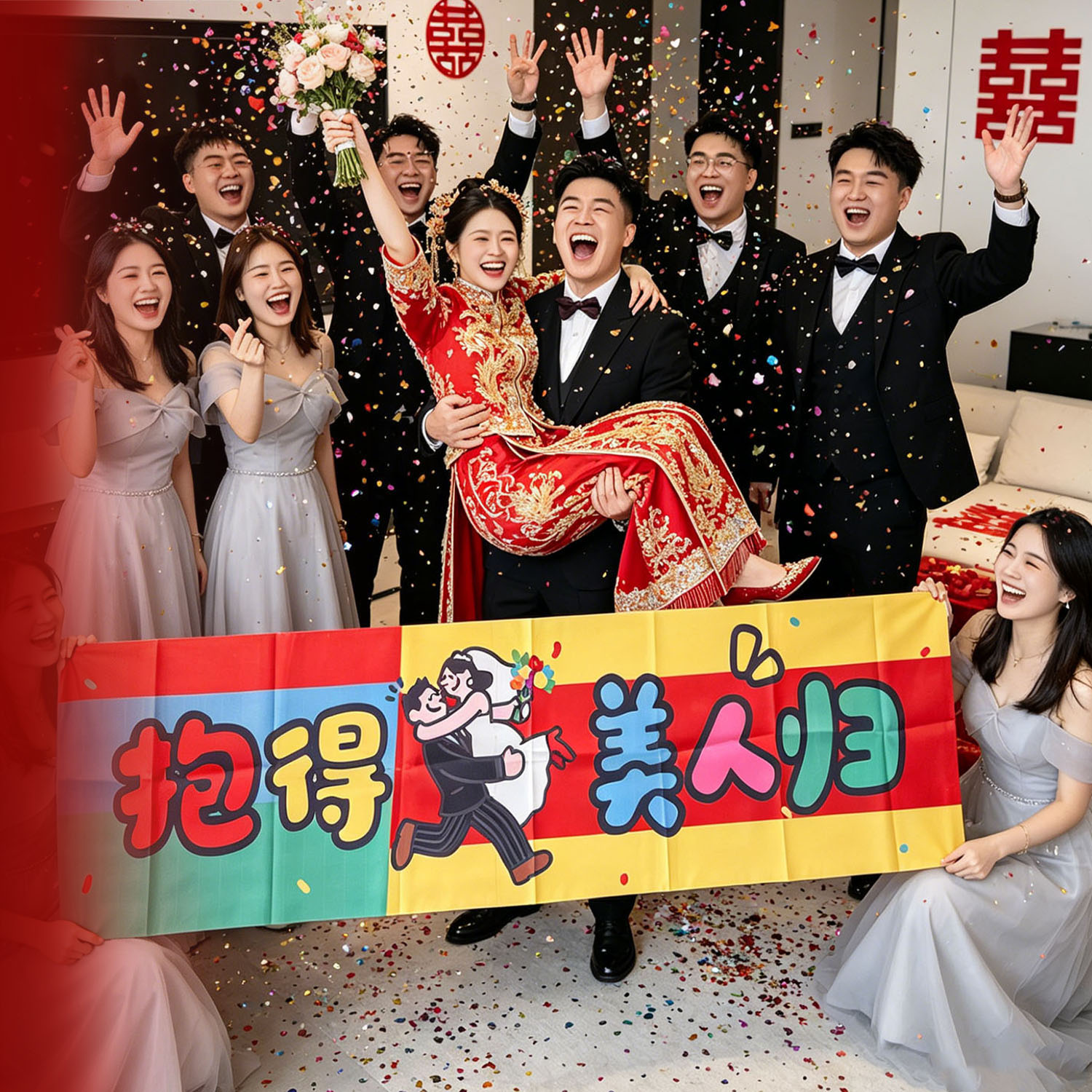 我的接亲横幅直接进来复制吧！图片