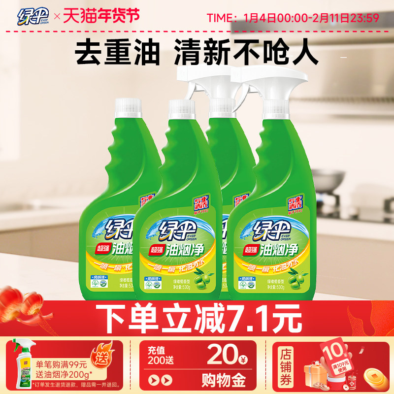 绿伞油烟净抽油烟机油渍清洗剂强力去油污厨房重油污清洁剂油污净