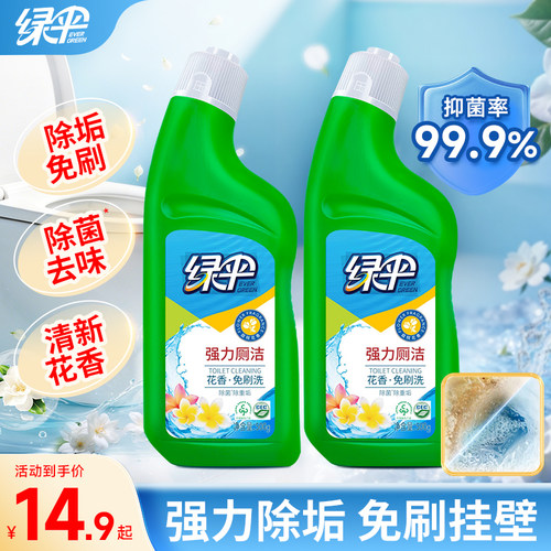 绿伞洁厕灵洁厕液2瓶 厕所除臭除垢去污马桶清洗清洁剂强力厕洁净 - 封面