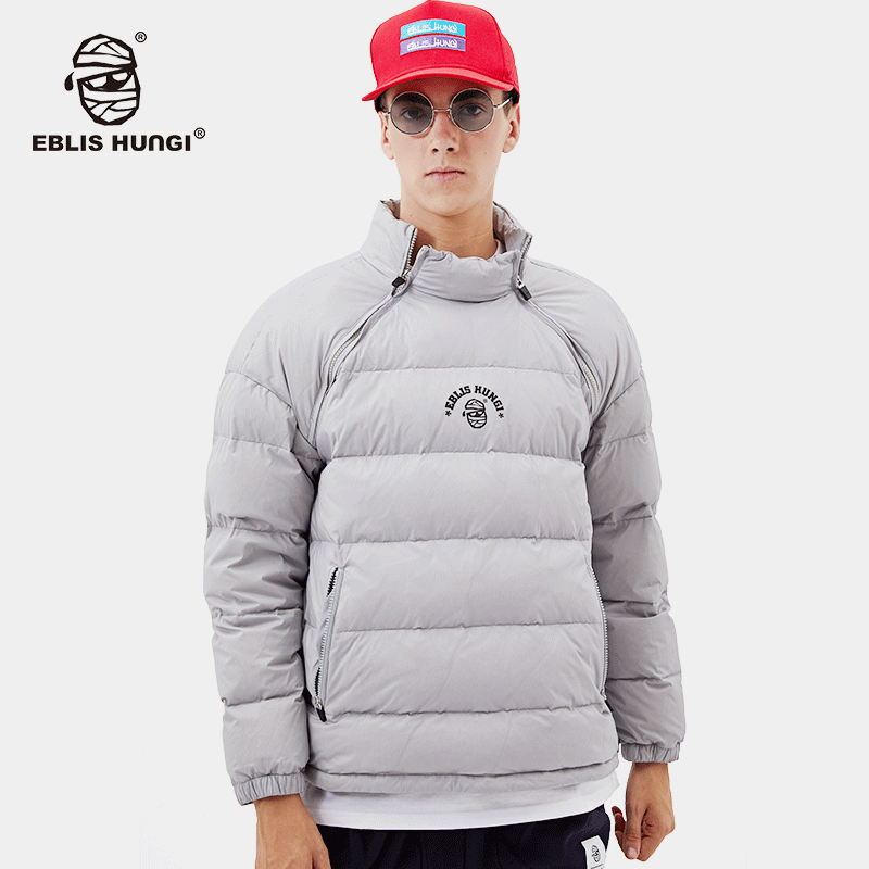 Eblishungi设计国潮双开叉羽绒服