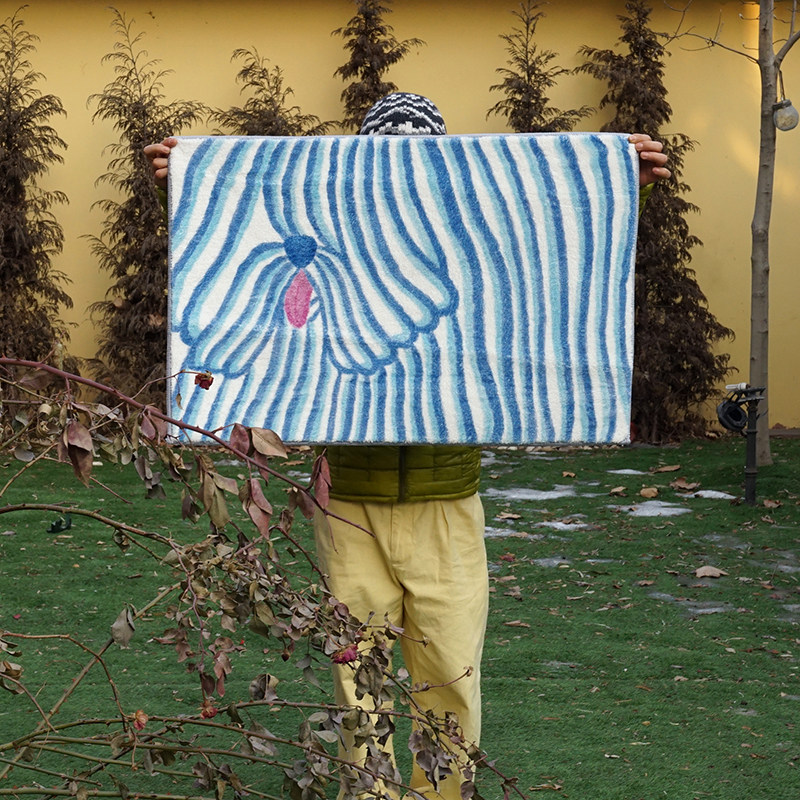 可爱卡通手绘小狗仿羊绒ins风