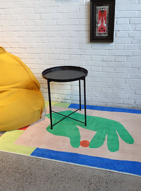 TRIPPY原创设计 喂你吃药 笑脸仙丹 手绘客厅地垫 仿羊绒方形地毯