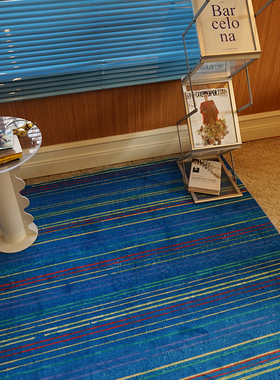 TRIPPY原创 墨西哥民族复古诧寂风条纹 客厅卧室 波斯绒艺术地毯