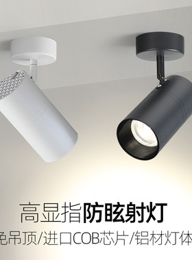 明装射灯COB圆形吸顶免开孔射灯