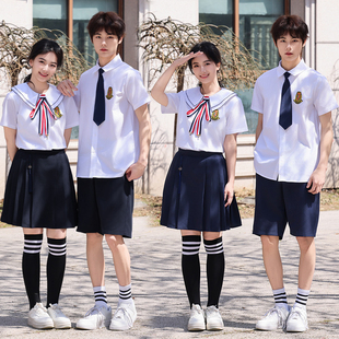 中小学生海军风演出服初中生班服jk毕业照服装高中生运动会开幕式