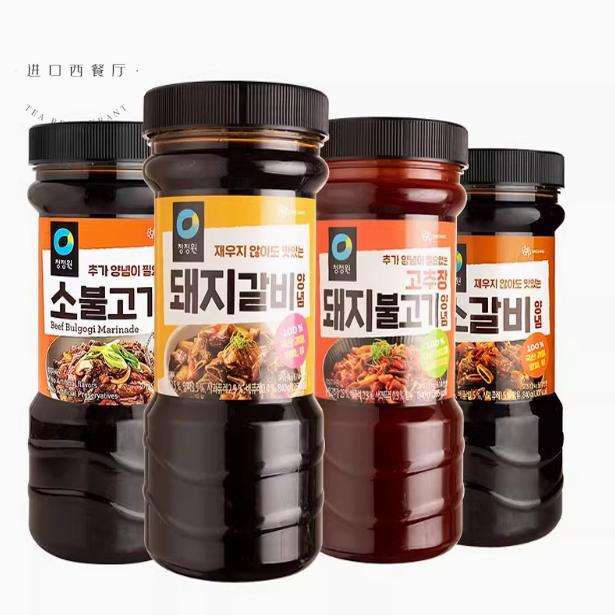 韩国进口烤牛肉酱840g清净园猪肉酱猪排酱牛排腌肉酱韩式烧烤酱料