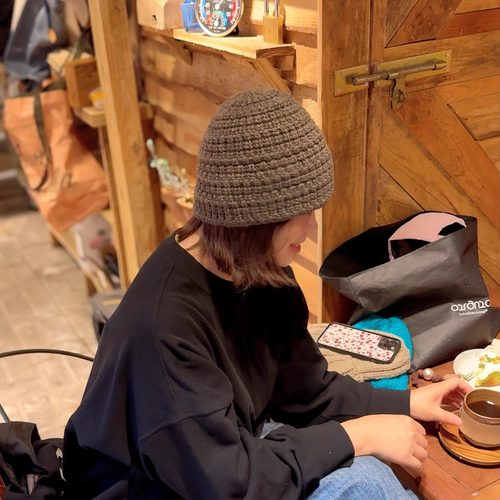 进口冬女羊毛针织毛线帽保暖帽子