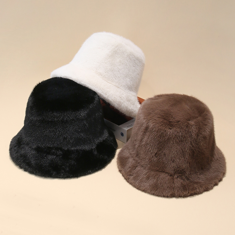 韩国冬季渔夫帽女仿貂绒保暖帽子