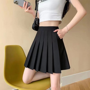 大码女装胖mm夏装半身裙胖妹妹短裙遮肚显瘦百褶裙高腰a字裙05潮