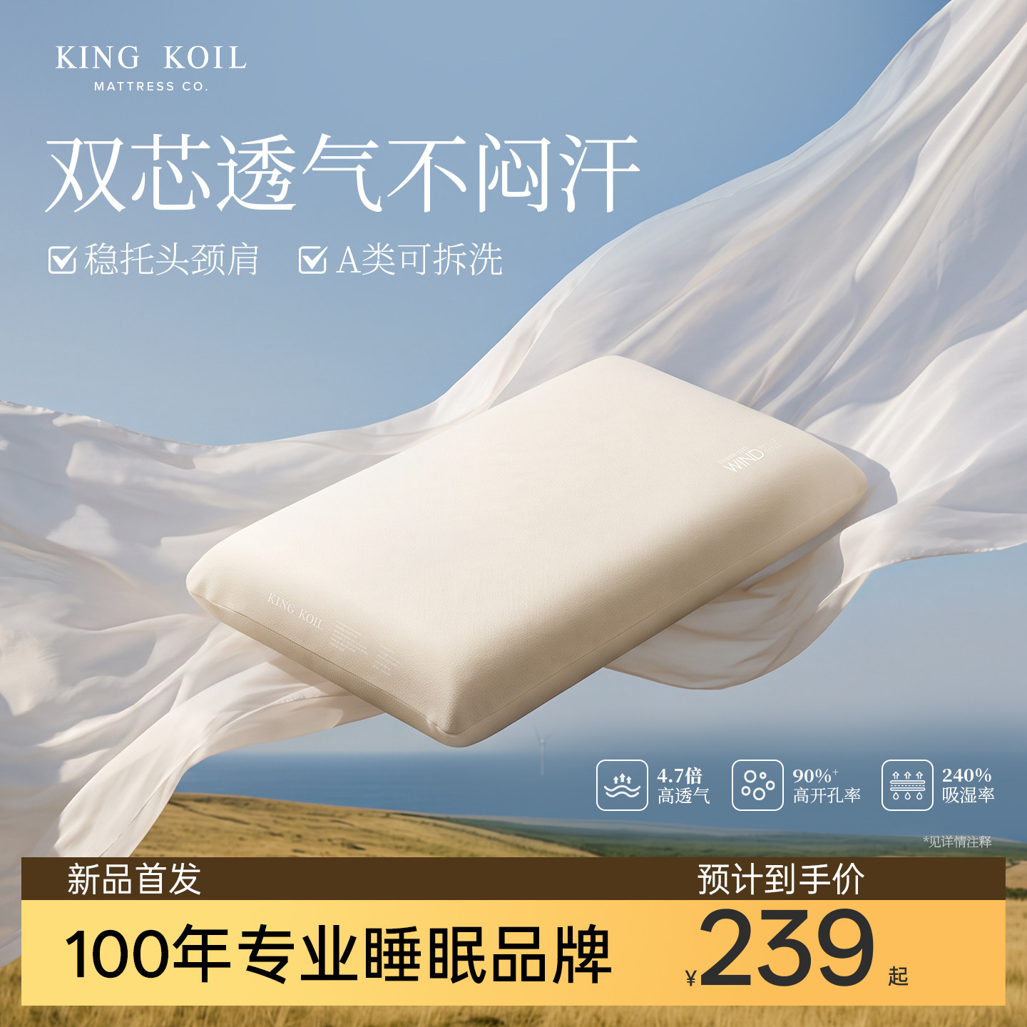 金可儿唤风记忆棉护颈助眠枕头图片