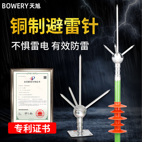 铜制避雷针家用屋顶防雷接地