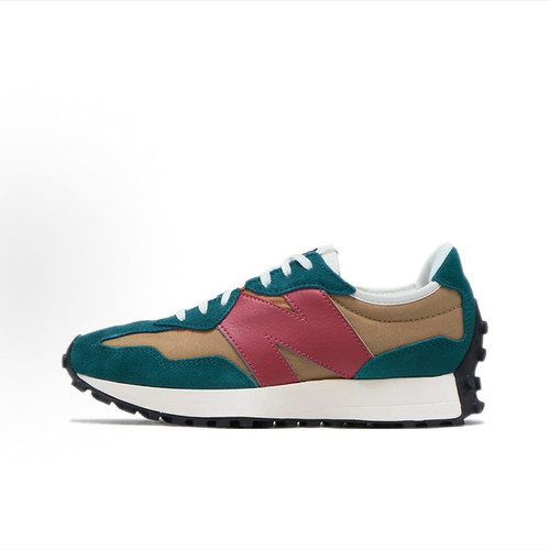 New Balance NB 327 复古 低帮跑步鞋女款棕绿色WS327WN1清仓特价