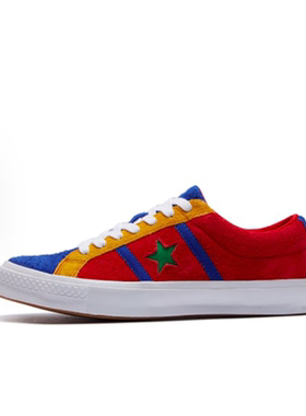 Converse One Star匡威包裹性防滑耐磨低帮板鞋男女红蓝164393C