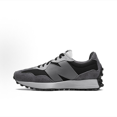 New Balance NB 327 复古织物皮革跑步鞋男女同款黑灰色MS327GRM