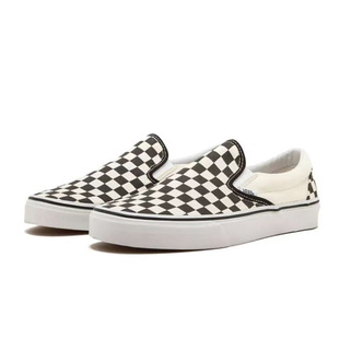 VN000EYEBWW 黑白棋盘格一脚蹬男女休闲帆布鞋 VANS范斯slip on经典