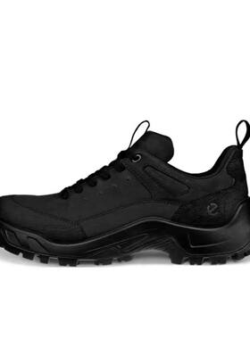 ECCO爱步越野牛皮革系带生活耐磨防水低帮休闲鞋黑色82235451052