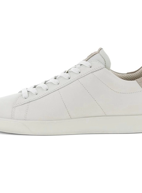 ecco爱步男鞋街头轻巧系列舒适休闲时尚板鞋男款白灰色521304