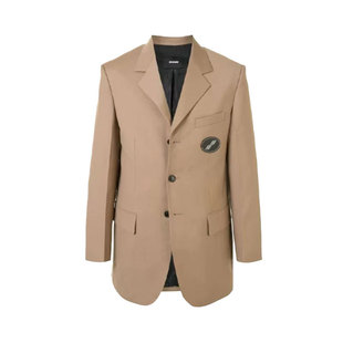 WE11DONE FW22 经典圆形logo纯色宽松V领西装 WD-JK4-20-038-U-BG