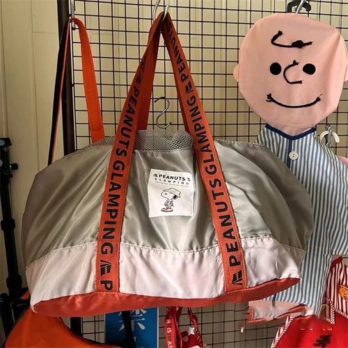 日系小狗大容量折叠便携单肩包